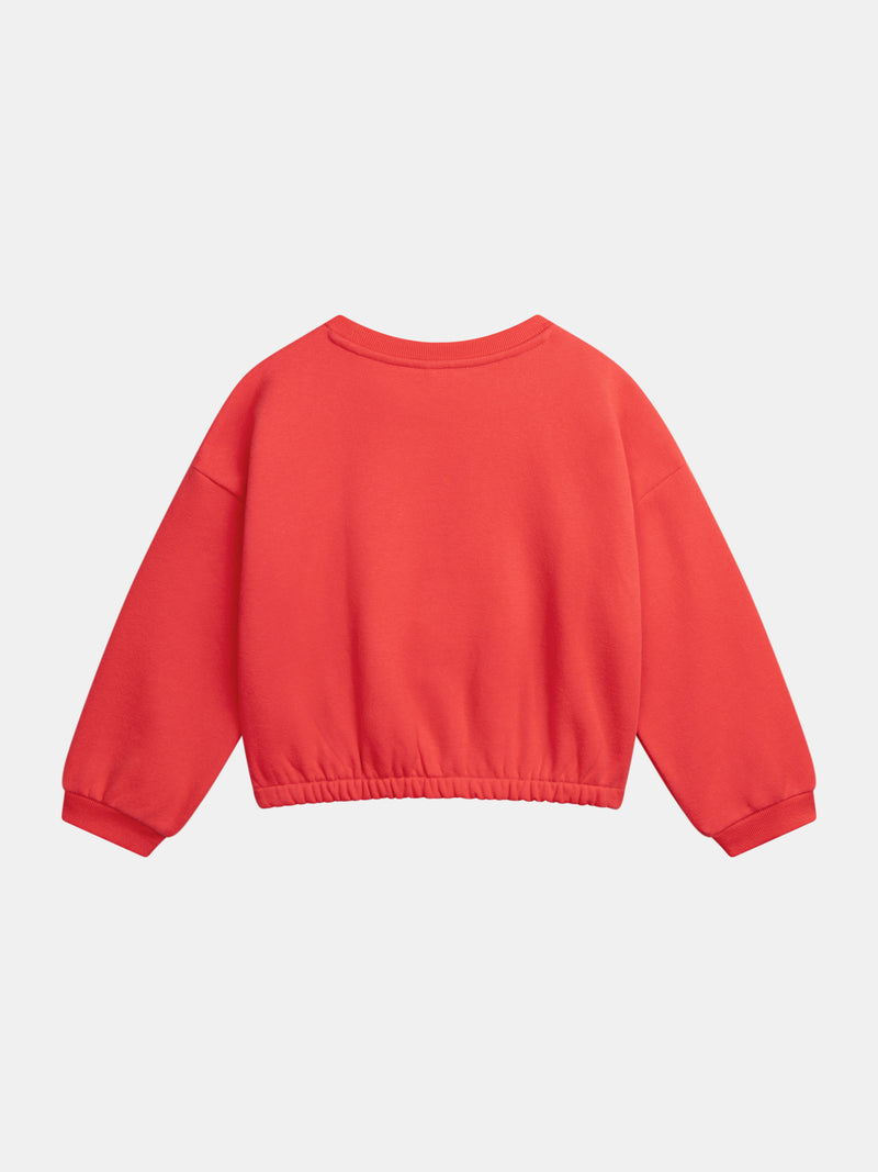 Sweat rouge animation chien pour fille