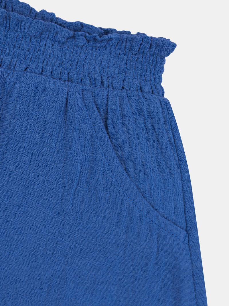 Short azul-marinho com bolsos para meninas