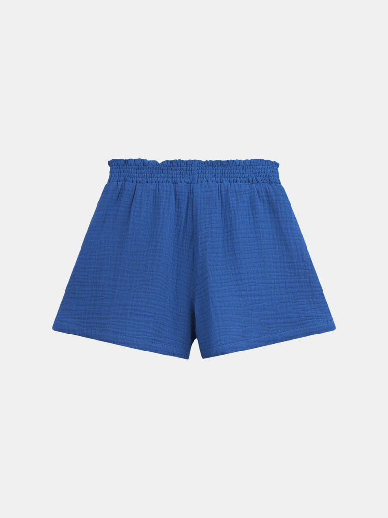 Short azul-marinho com bolsos para meninas