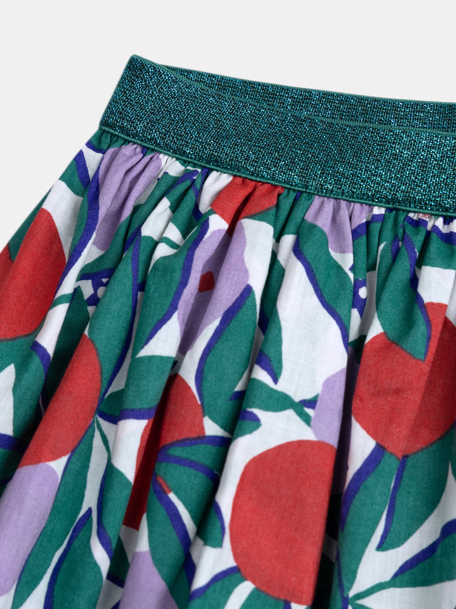 Saia reversível com estampa floral para meninas