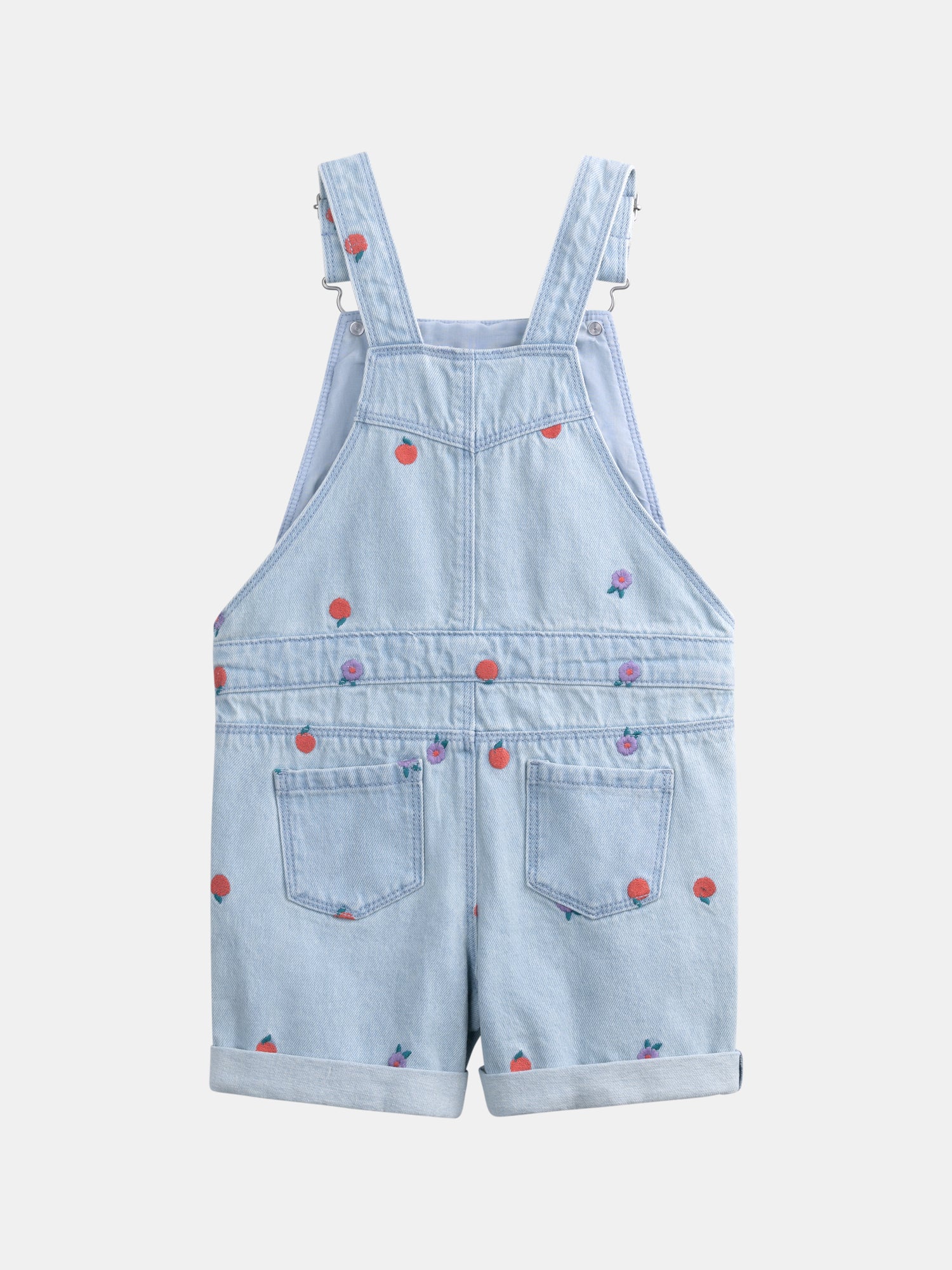 Salopete de denim bordada para meninas