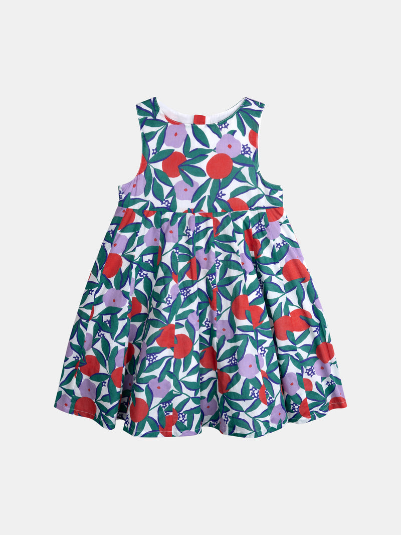 Vestido sem mangas com estampado floral para meninas