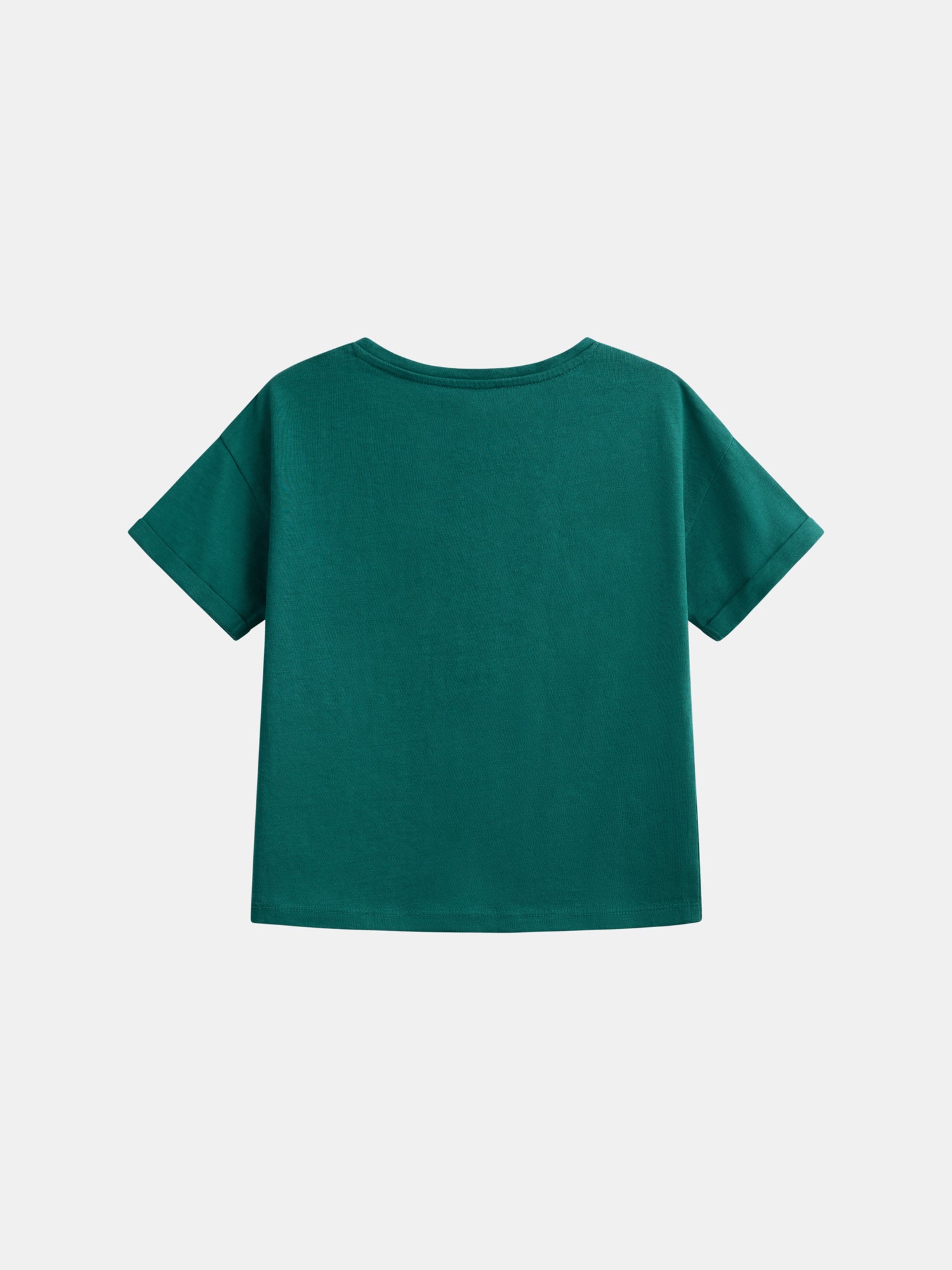 T-shirt vert animation florale pour fille