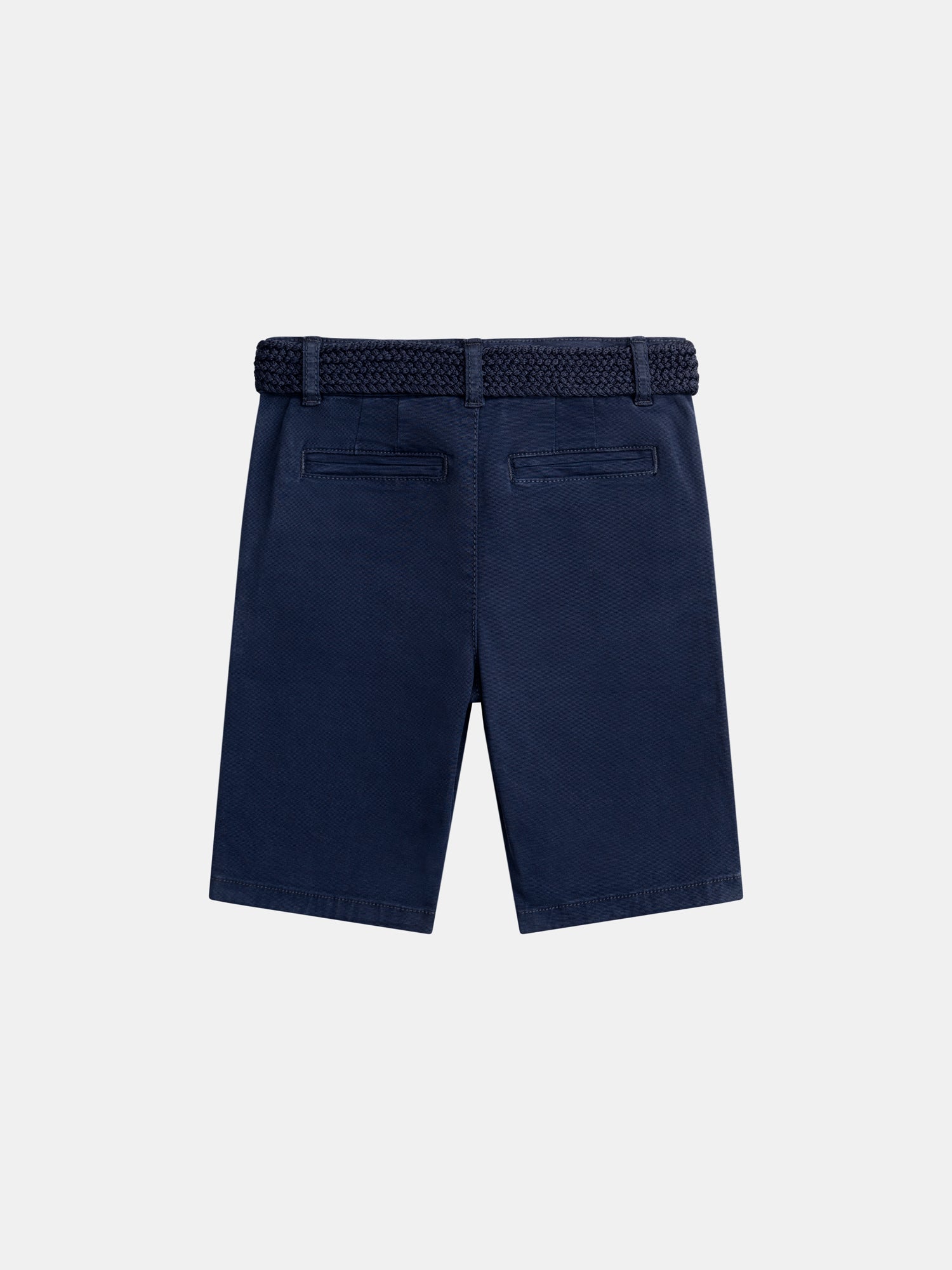Bermuda azul-marinho com cinto para meninos