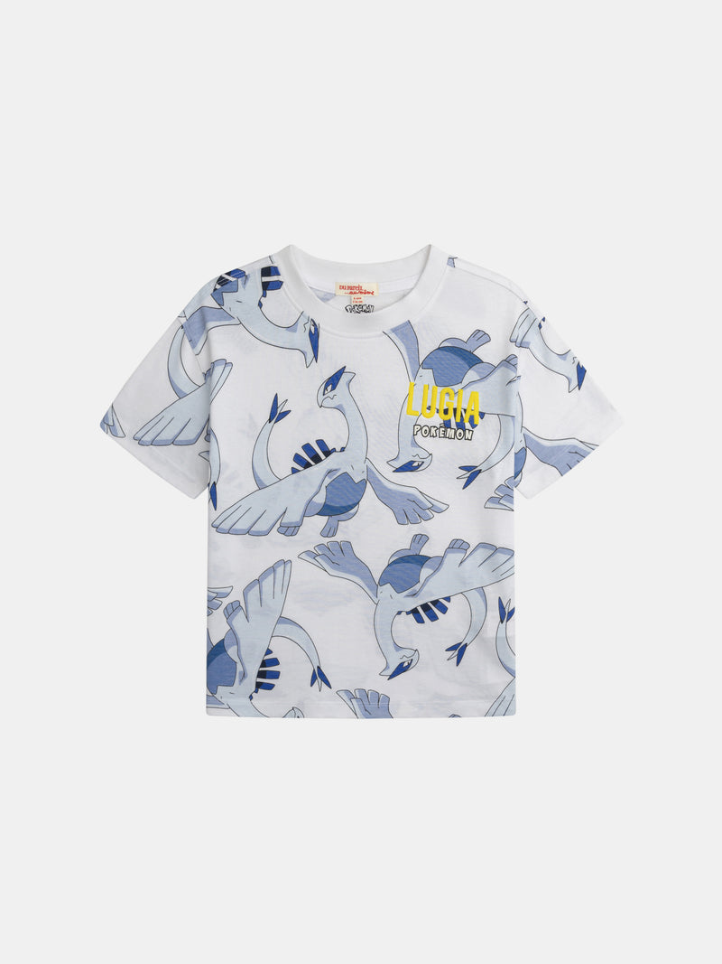 T-shirt branca com estampa de Pokémon Lugia