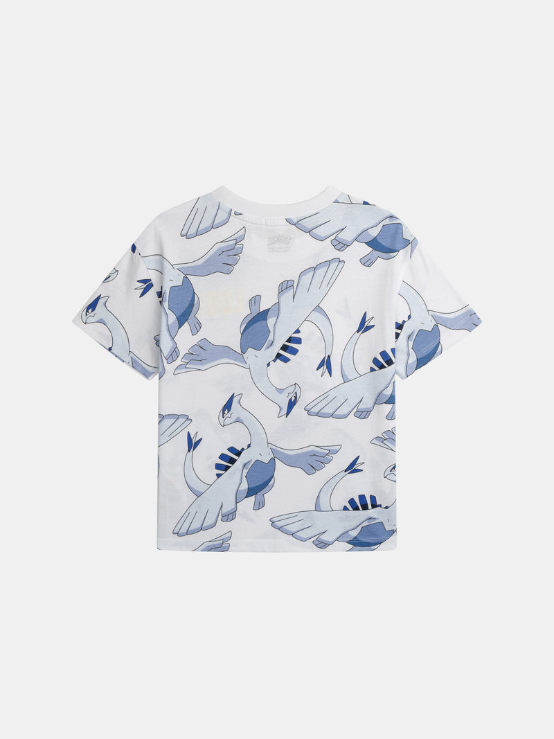 T-shirt branca com estampa de Pokémon Lugia