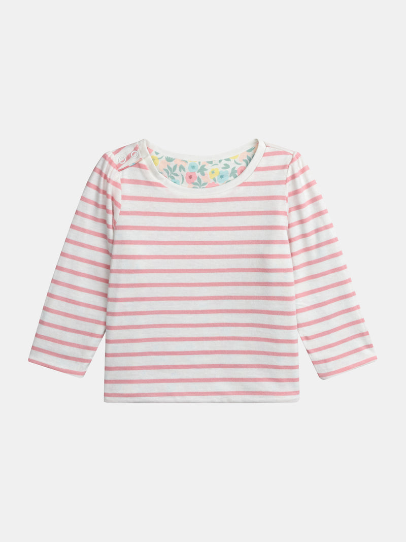 T-shirt reversível com motivo de flores pastel para bebé menina