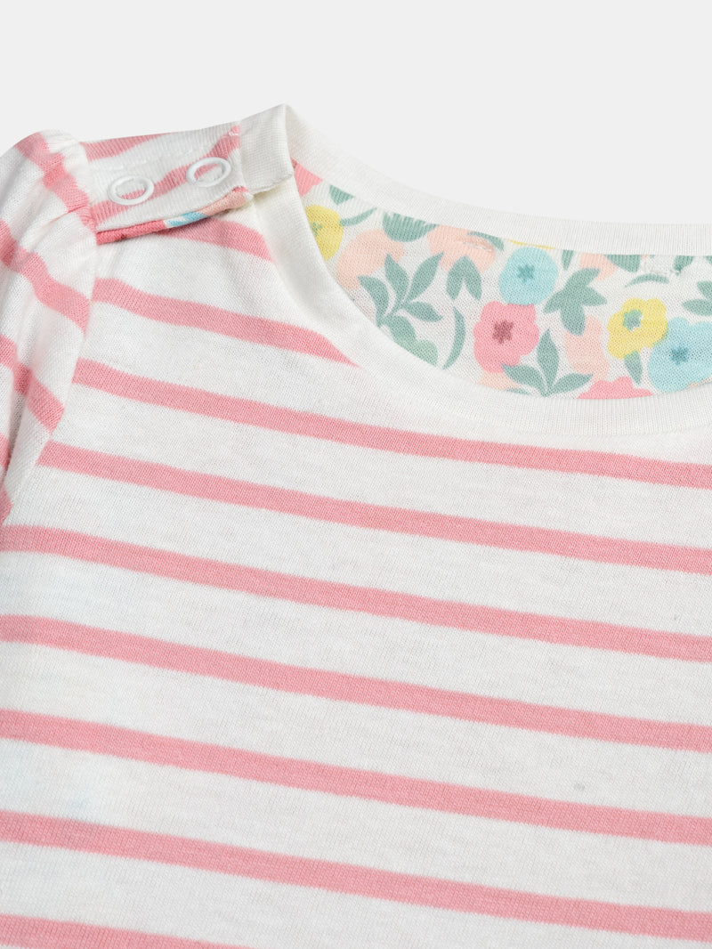 T-shirt reversível com motivo de flores pastel para bebé menina