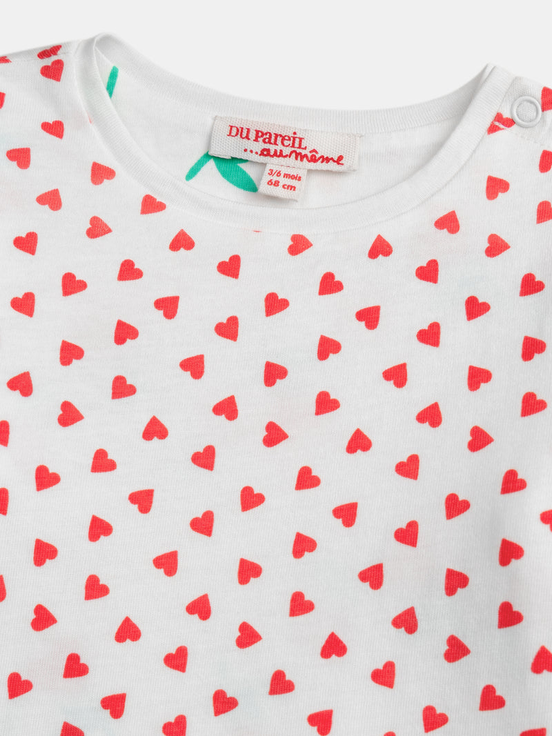 T-shirt reversível com motivo coração para rapariga