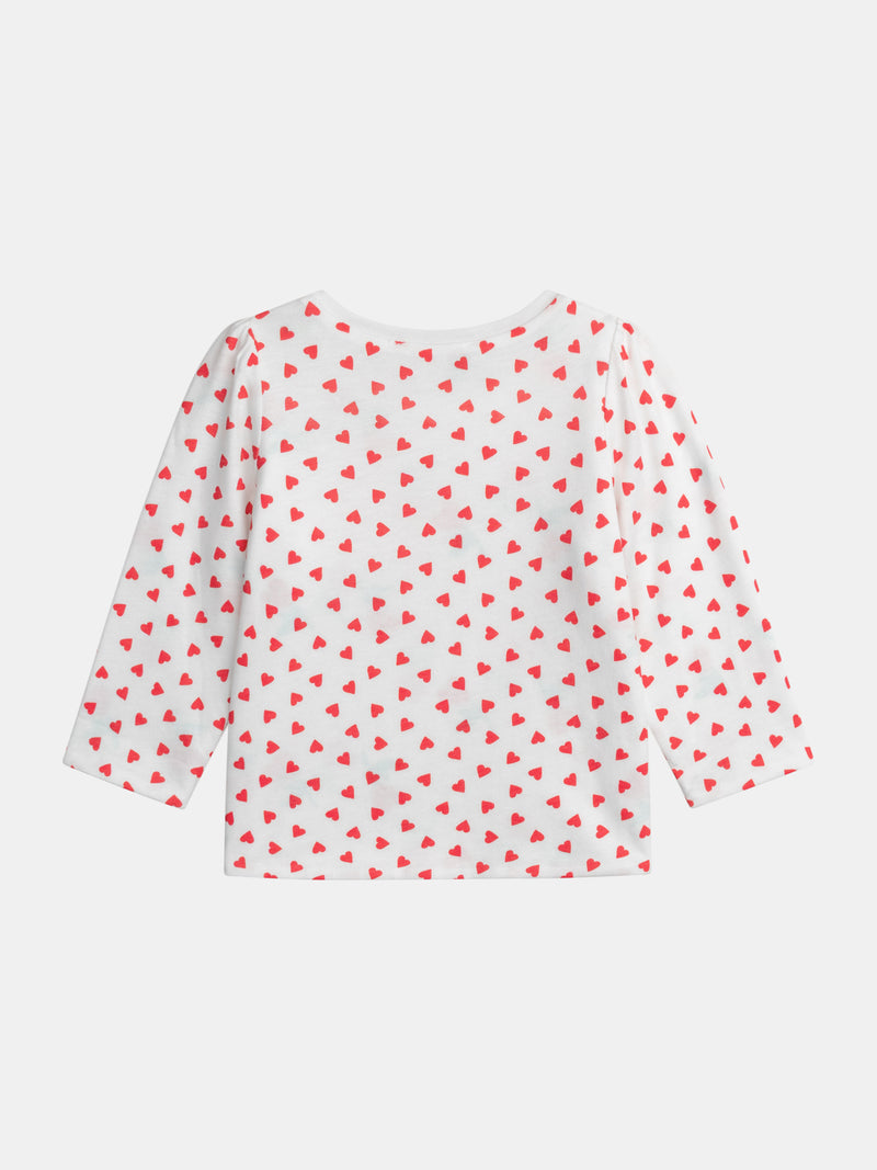 T-shirt reversível com motivo coração para rapariga
