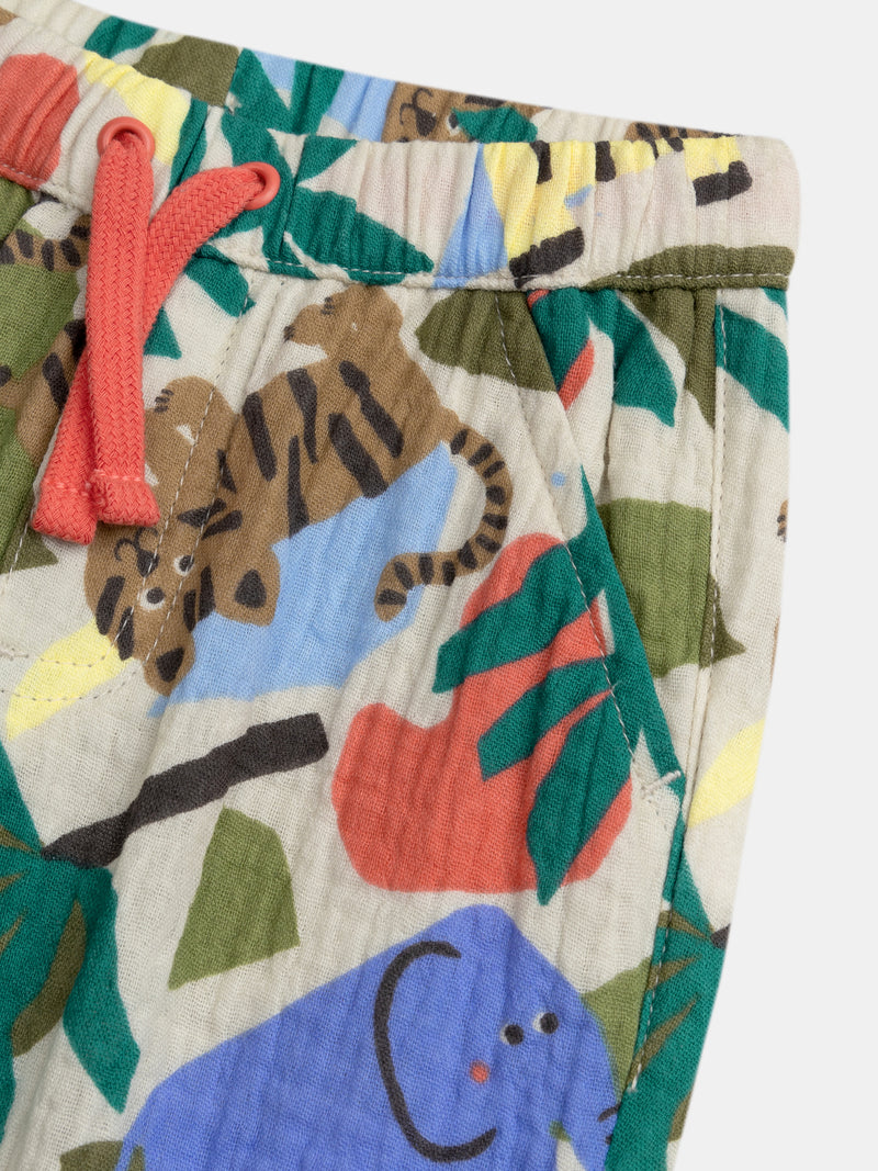 Calças com estampa de jungle para bebés meninos