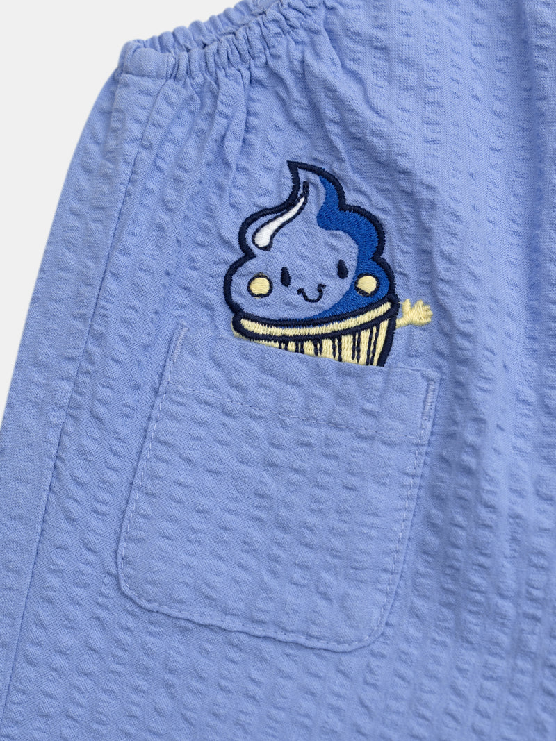 Suspensório curto azul para bebé menino