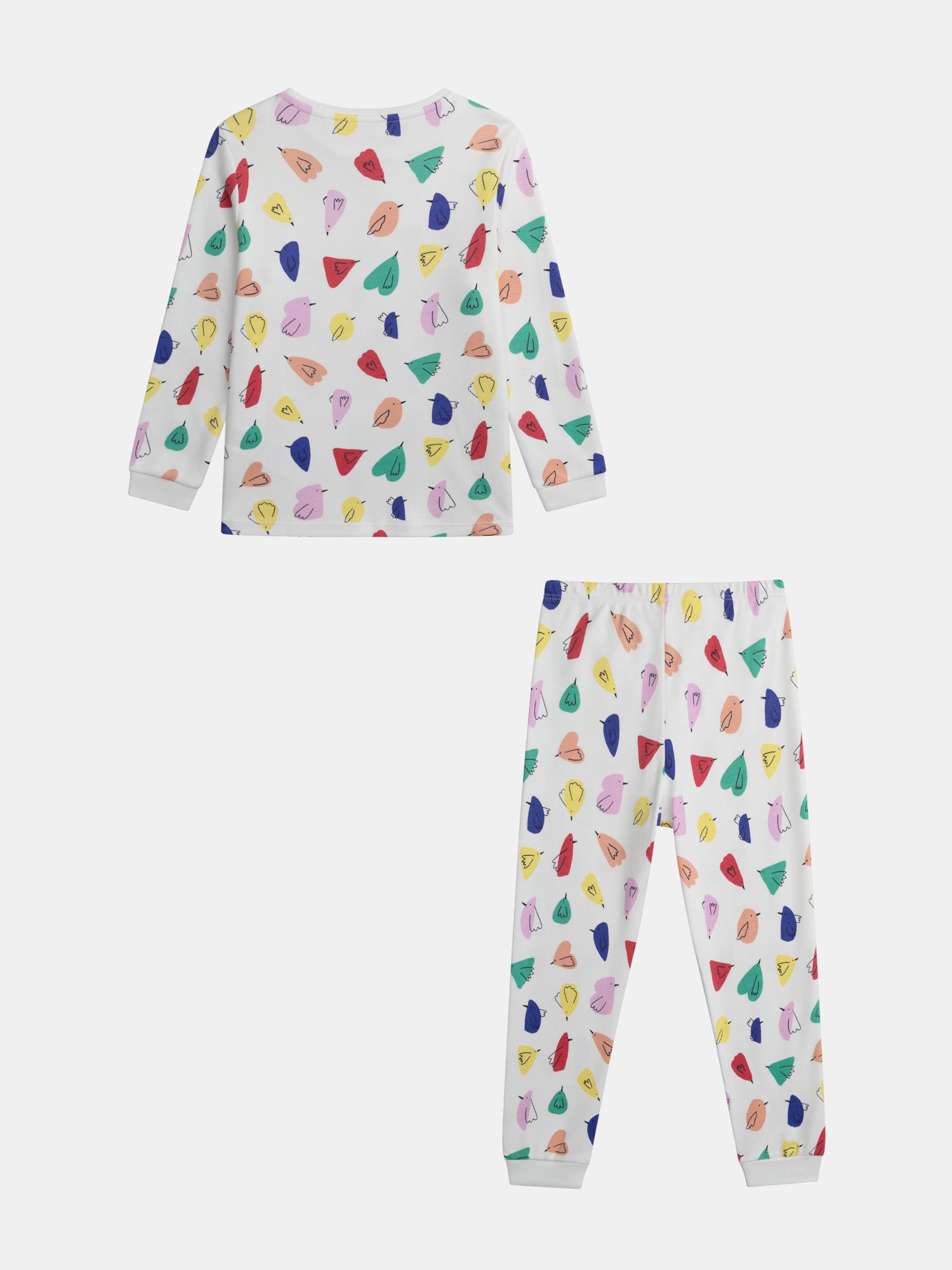 Pyjama écru imprimé all-over oiseaux pour fille