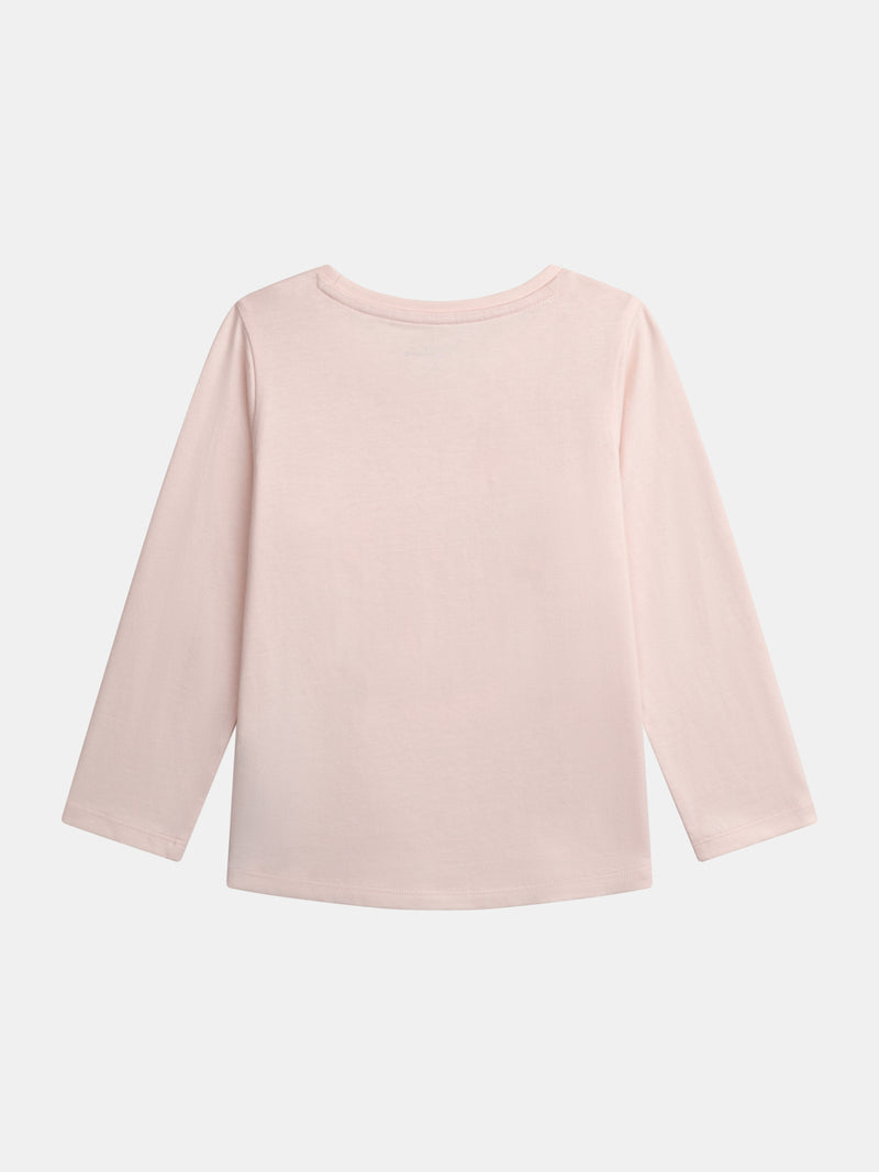 Pyjama long phosphorescent rose poudré à motif licorne pour enfant fille