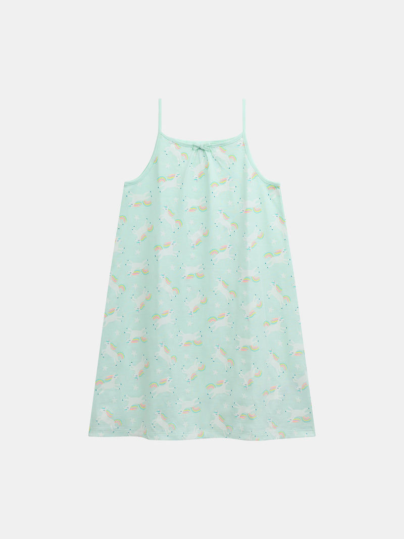 Robe de noite fosforescente com estampado de "Unicórnios Mágicos" para meninas