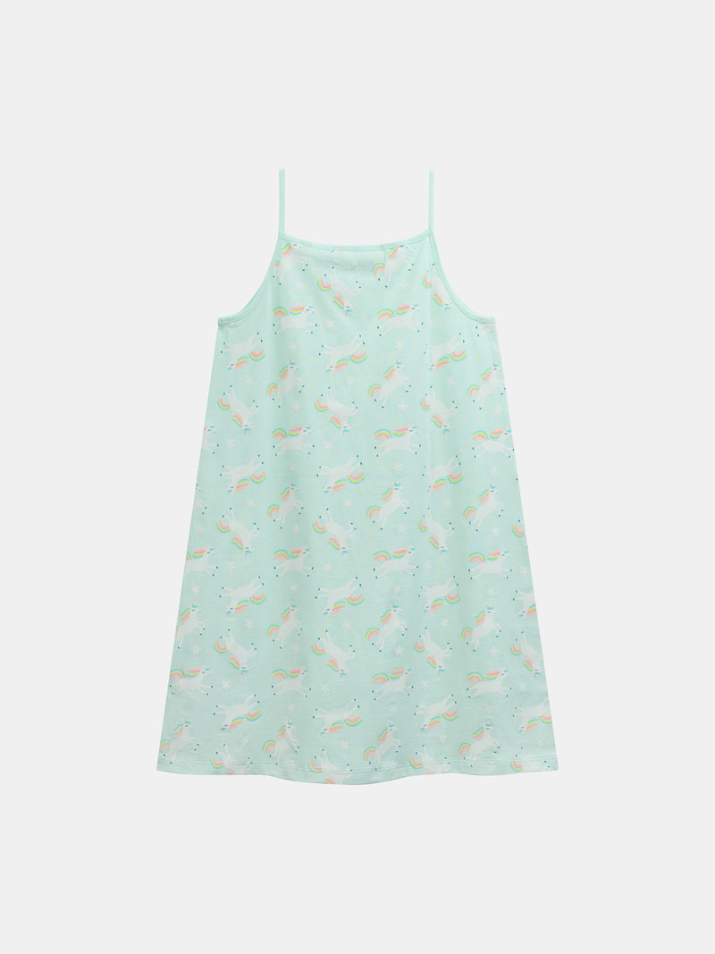 Robe de noite fosforescente com estampado de "Unicórnios Mágicos" para meninas