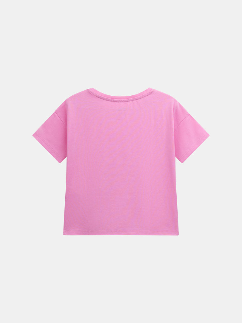 Pyjama court rose avec imprimé "Playa Fiesta" pour enfant fille