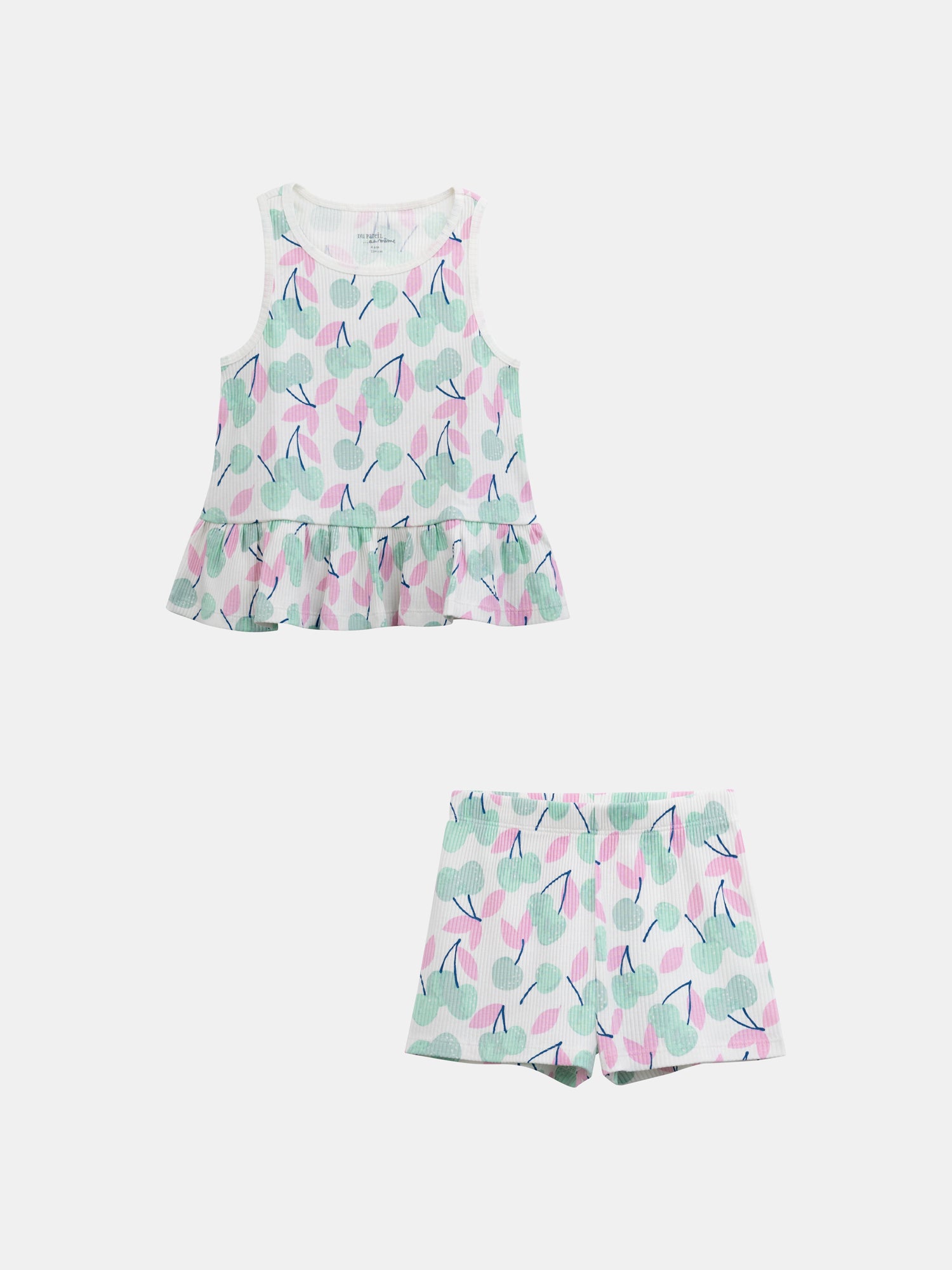 Pyjama court débardeur à imprimé "Cerises Pastel" pour enfant fille