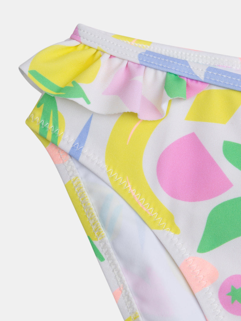 Conjunto de banho UPF 50+ 2 peças com estampado colorido para menina
