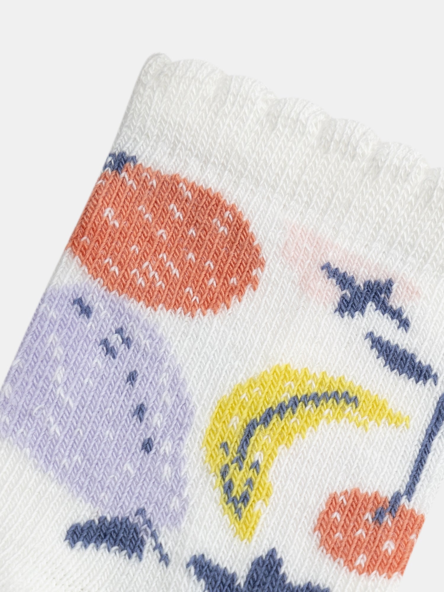 Meias com padrão de frutas para meninas