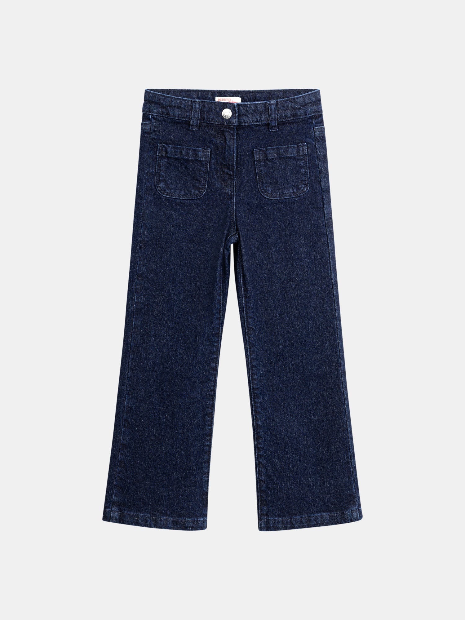 Jean en denim bleu foncé a poches pour fille