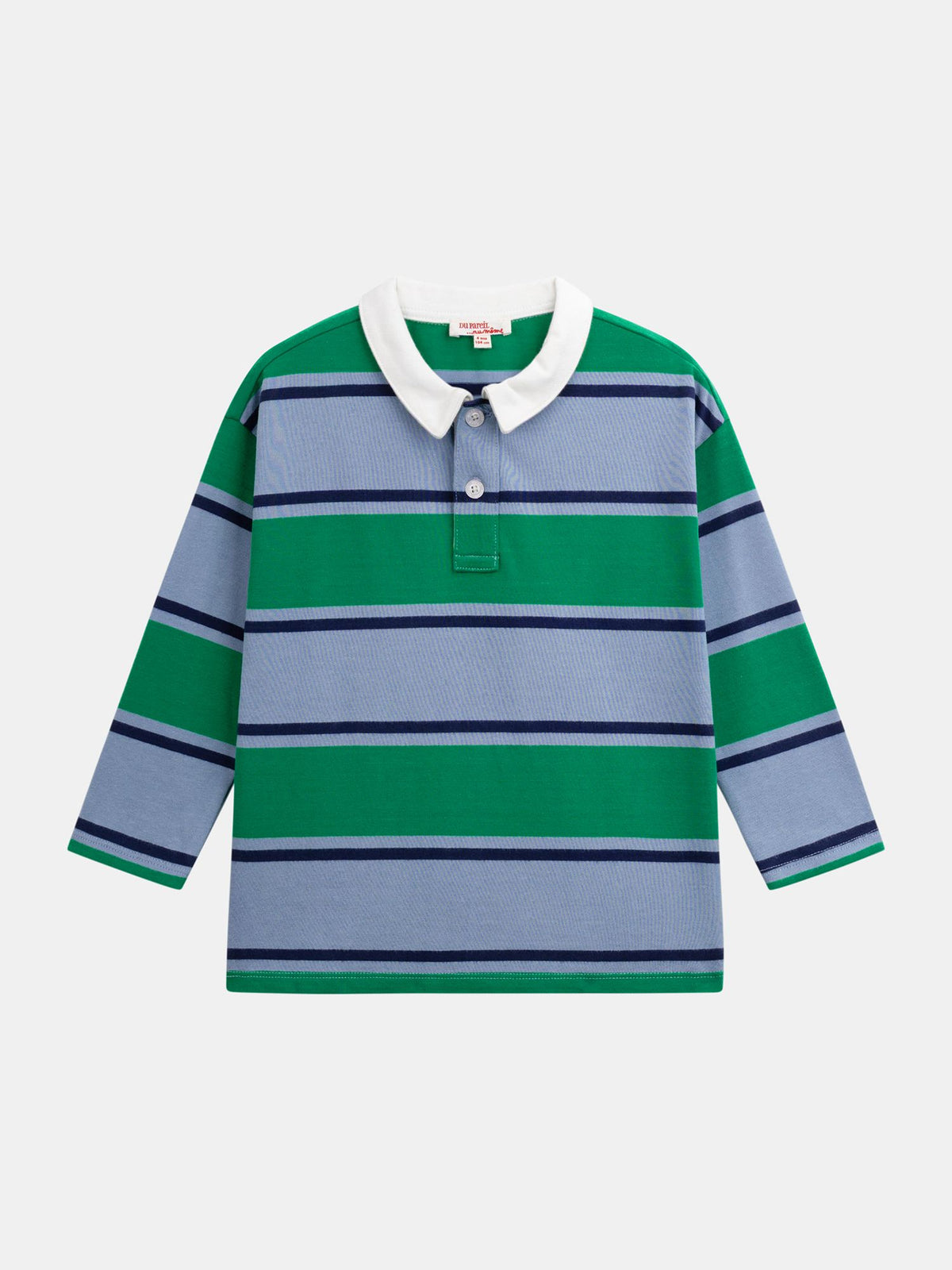 Polo de mangas longas com riscas para menino