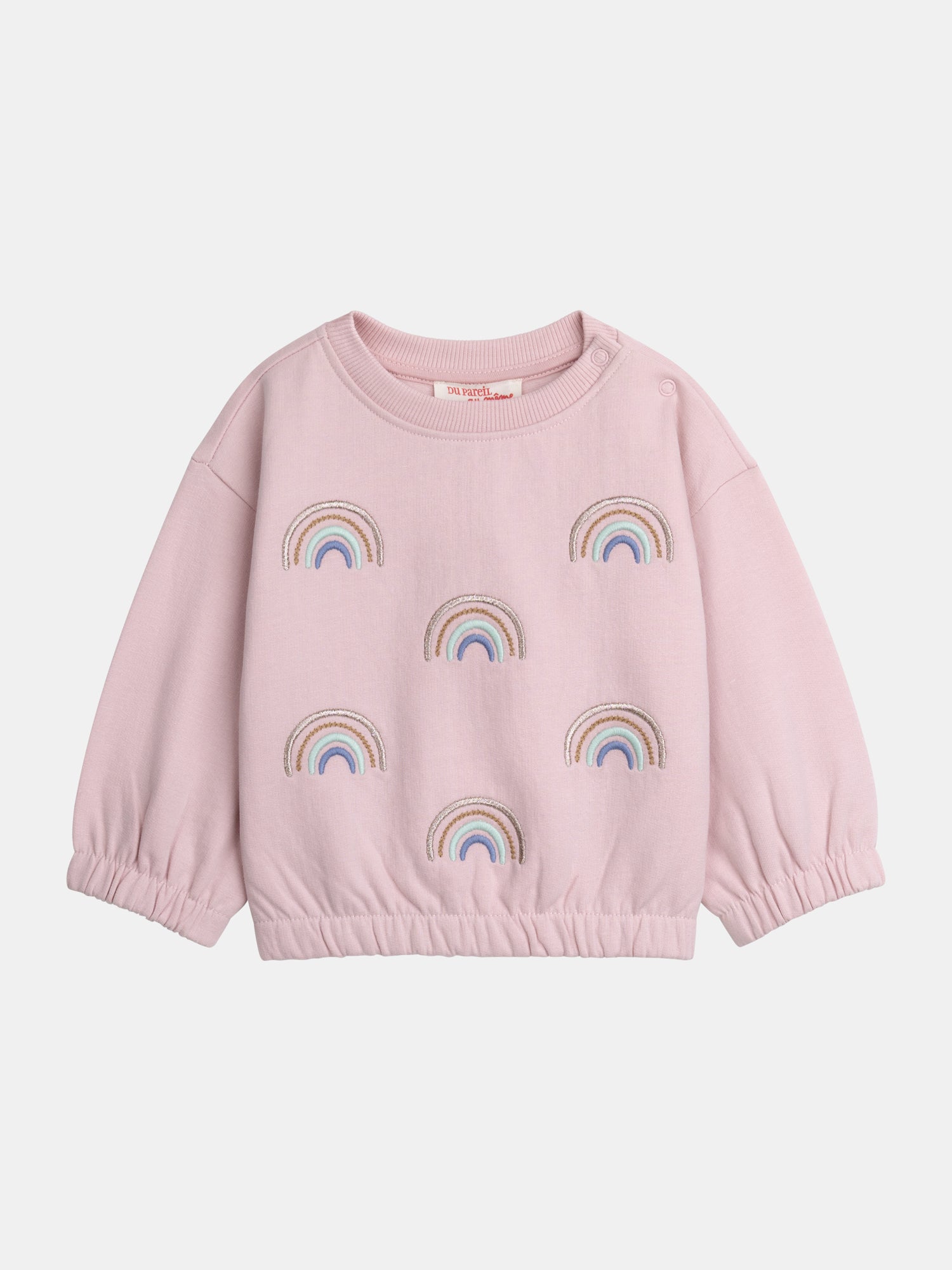 Conjunto de sweater e calças rosa "RAINBOW" para menina