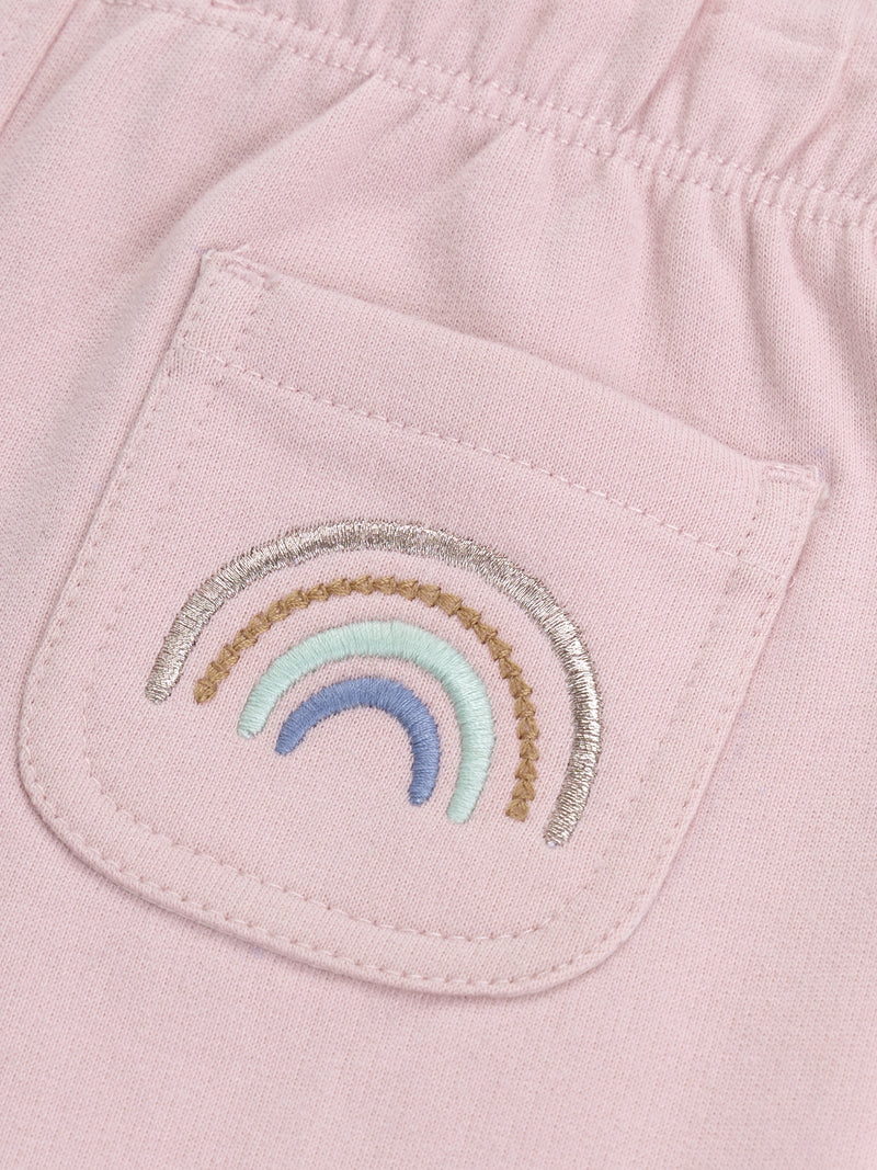 Conjunto de fato de treino e calças rosa "RAINBOW" para menina