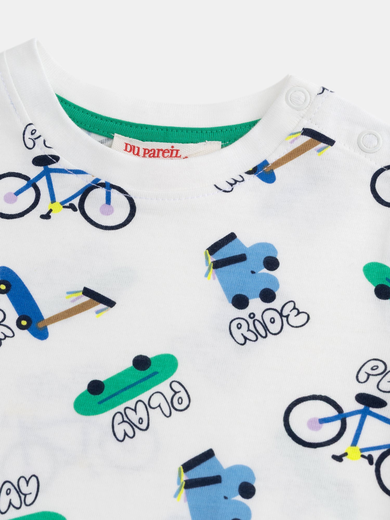 Tee-shirt écru imprimé "Ride" intégral pour bébé garçon