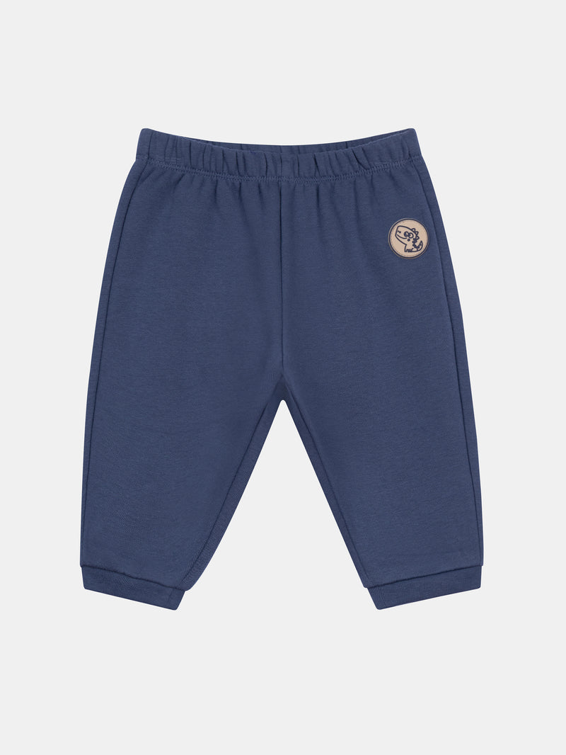 Pantalon en molleton bleu océan "Baby Dino" pour bébé garçon