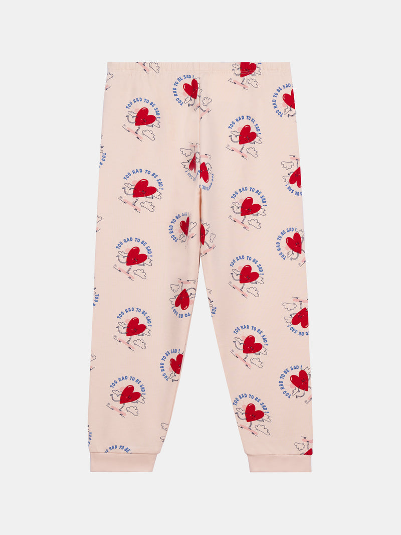 Pyjama rose en molleton gratté "My Heart Beats for Riding" pour enfant fille