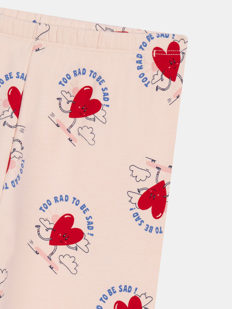 Pyjama rose en molleton gratté "My Heart Beats for Riding" pour enfant fille