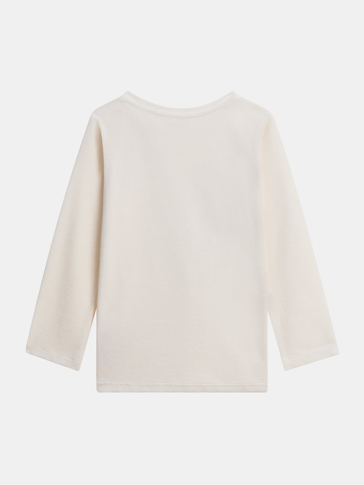 Pyjama 2 pièces écru en velours à motifs fantômes phosphorescents pour enfant fille