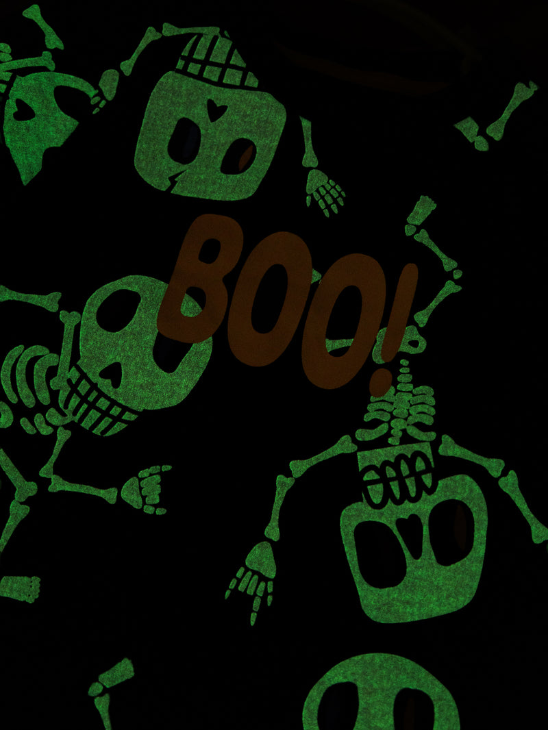Pyjama 2 pièces phosphorescent squelettes « BOO! » pour enfant garçon