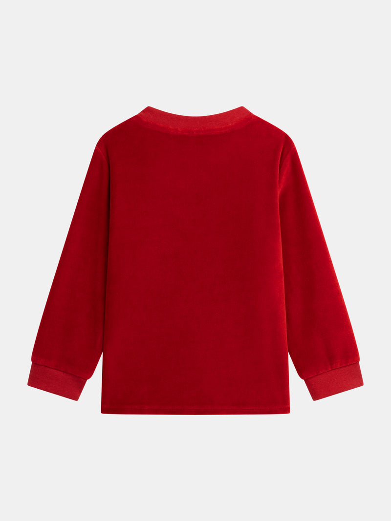 Pyjama 2 pièces en velours motif voiture de course pour enfant garçon