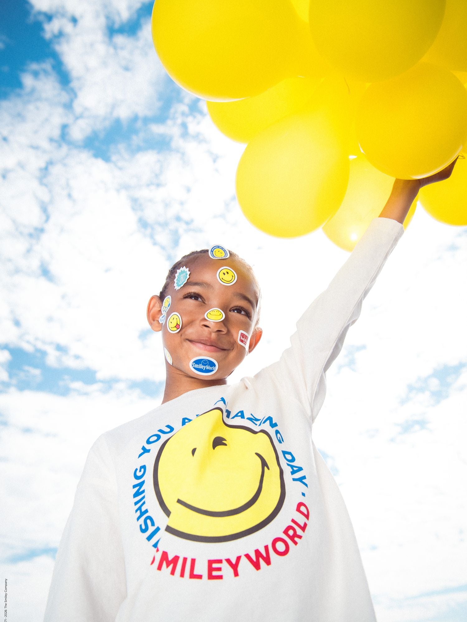 T-shirt écru à manches longues à imprimé SMILEYWORLD pour garçon