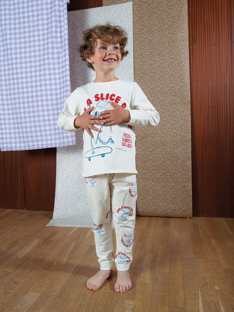 Pyjama 2 pièces en molleton imprimé "Have a Slice Day! " pour enfant garçon