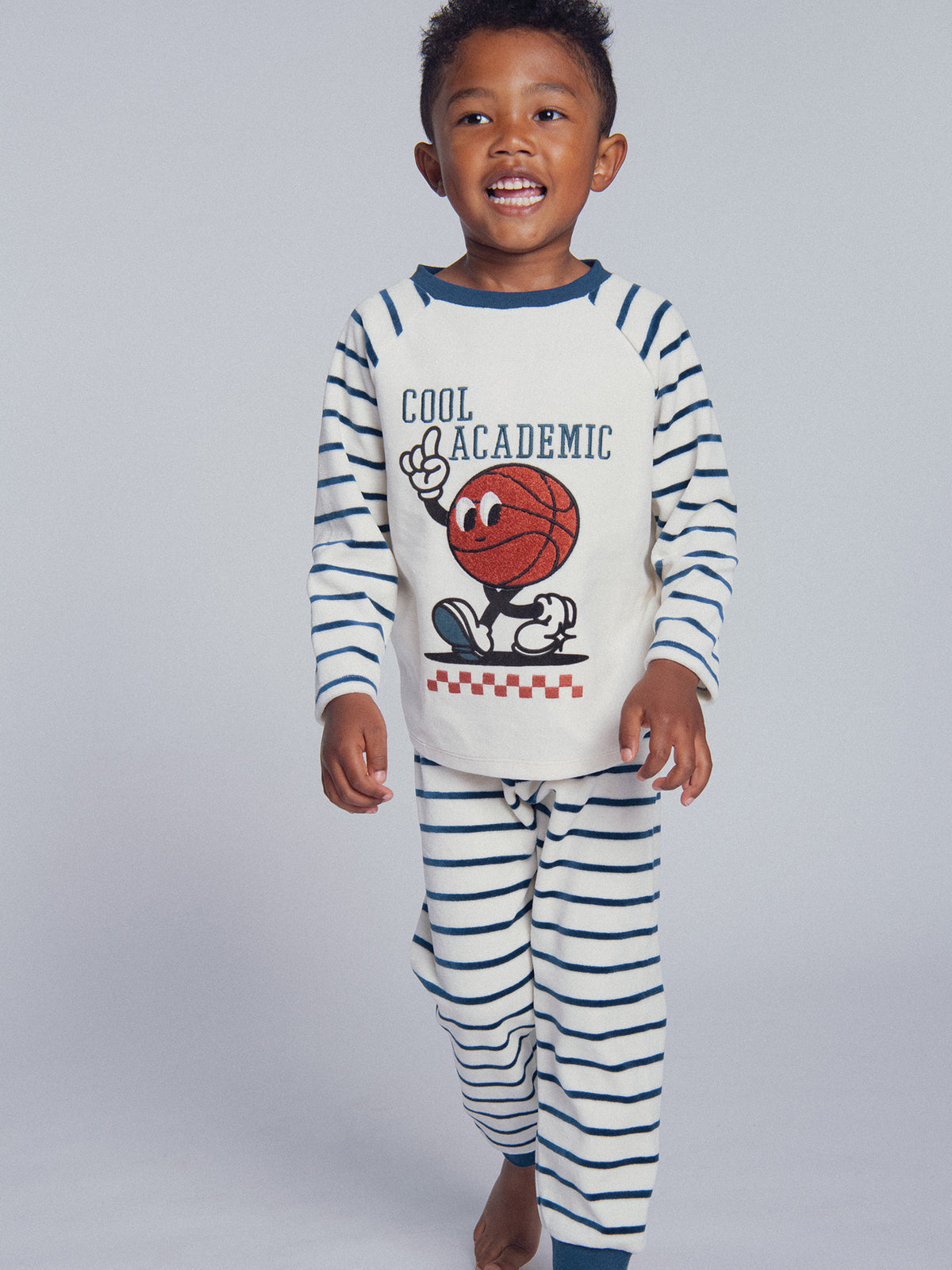 Pijama de 2 peças em veludo fosforescente "Cool Academic" para menino