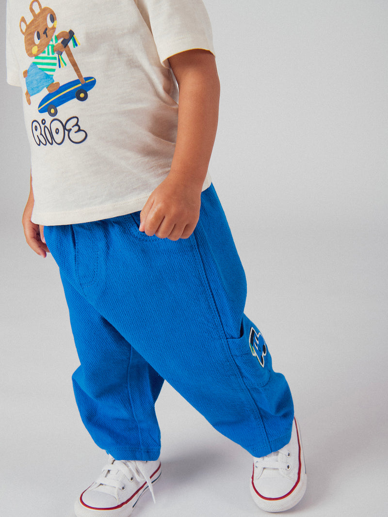 Calças de Estilo "Cargo" Azul Cobalt para Bebé Rapaz