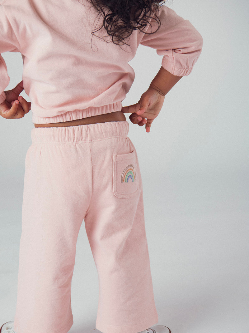 Conjunto de fato de treino e calças rosa "RAINBOW" para menina