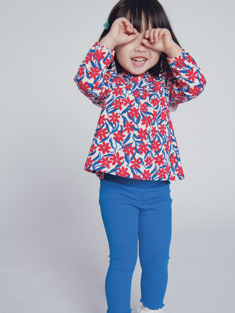 Conjunto de túnica floral e legging para menina bebé
