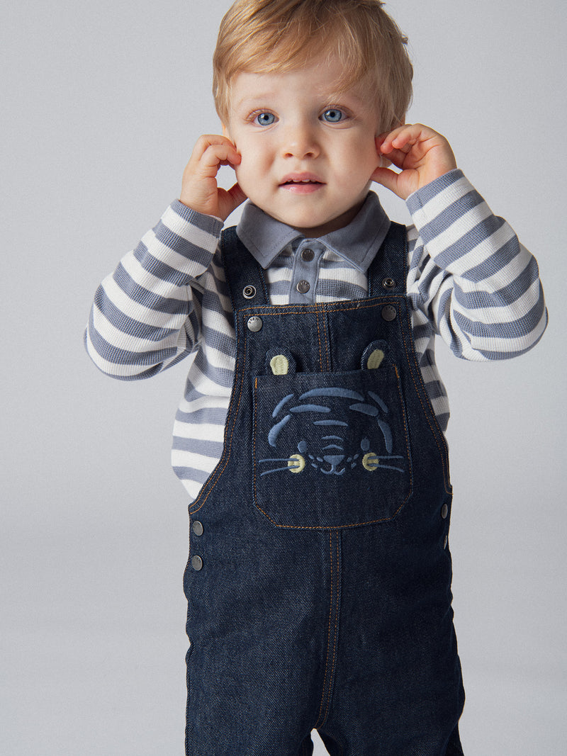 Salopette en denim "Wild Campus" pour bébé garçon