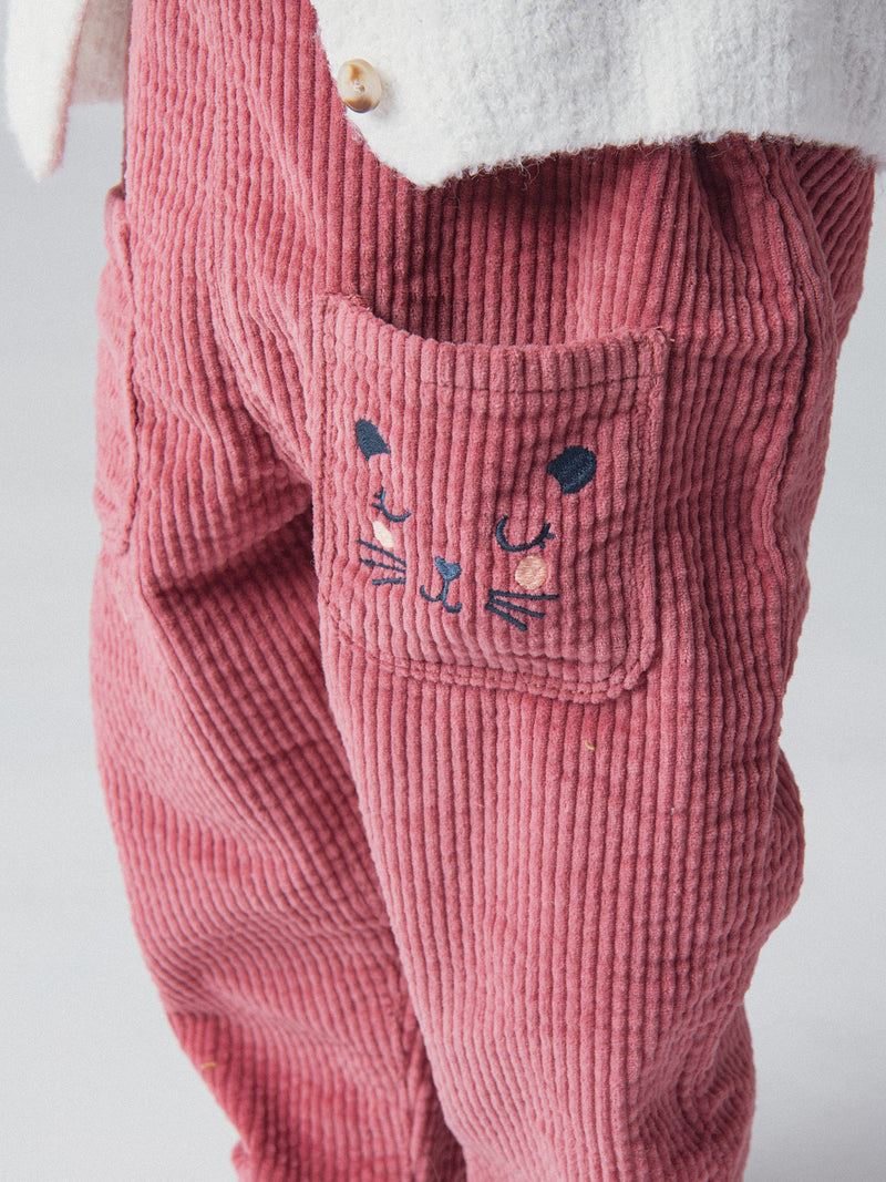 Salopette rose "Wild Campus" pour bébé fille