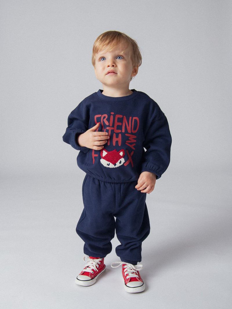 Ensemble sweat et pantalon molletonné renard pour bébé garçon