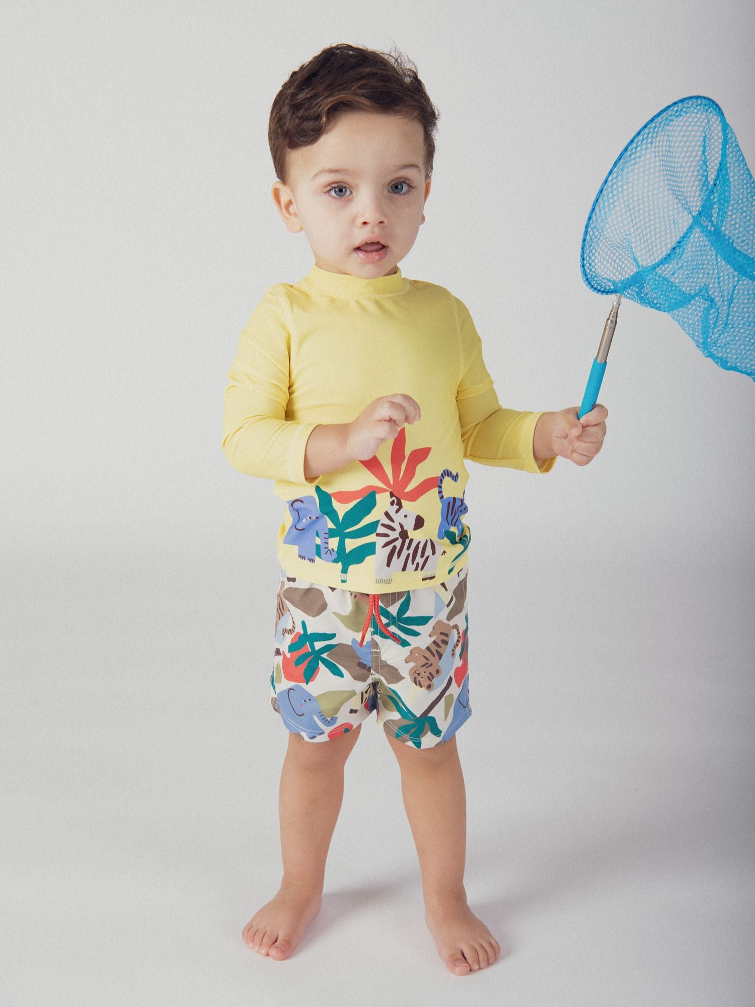 Calções de banho com estampado de animais para bebé rapaz