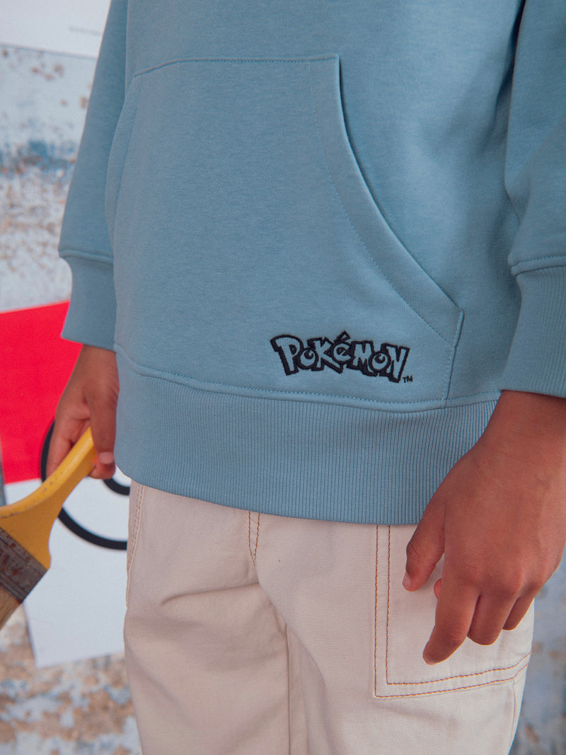 Sweat-shirt azul com insígnia Pokémon Mewtwo