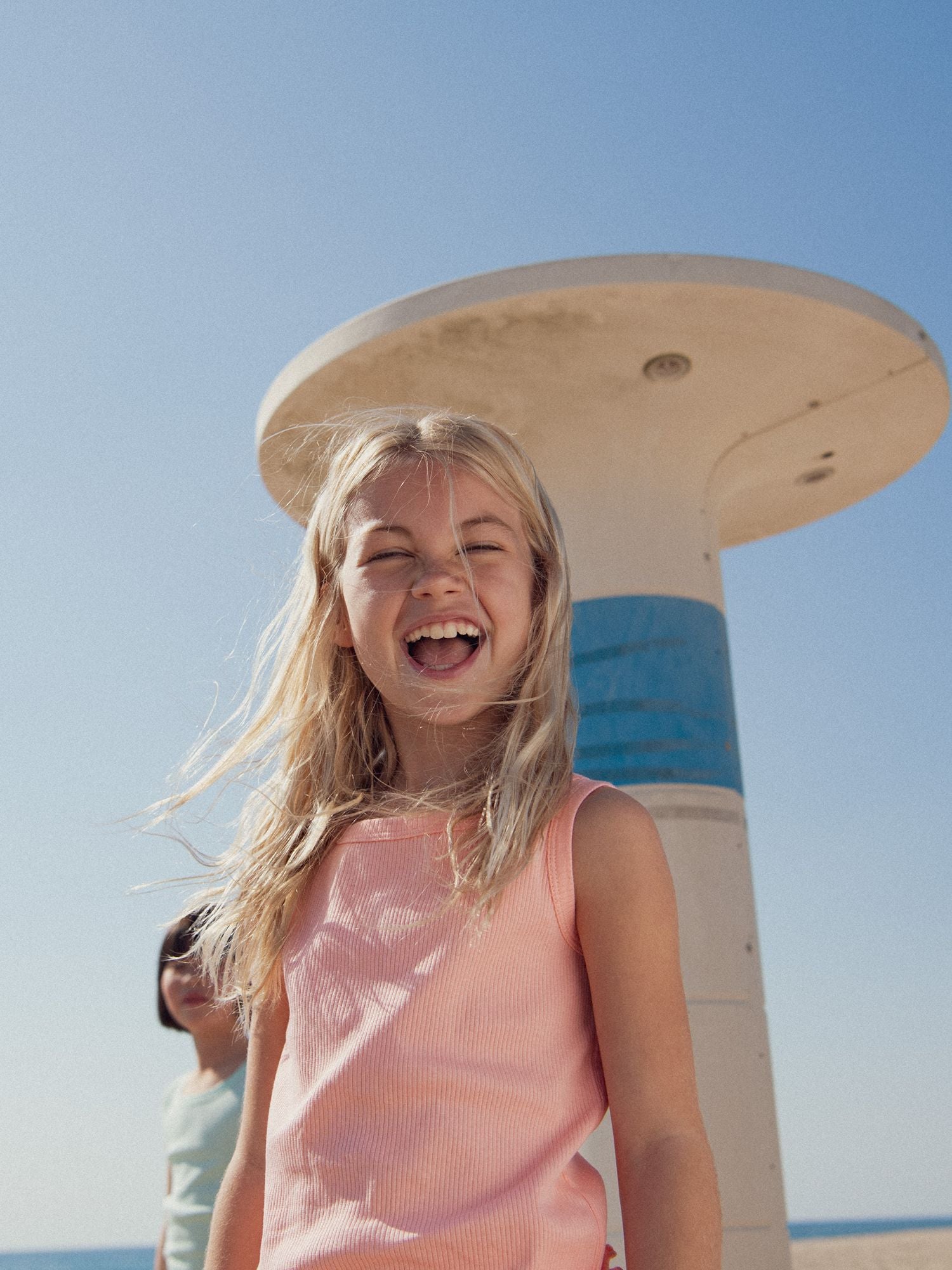 Débardeur uni corail pour fille