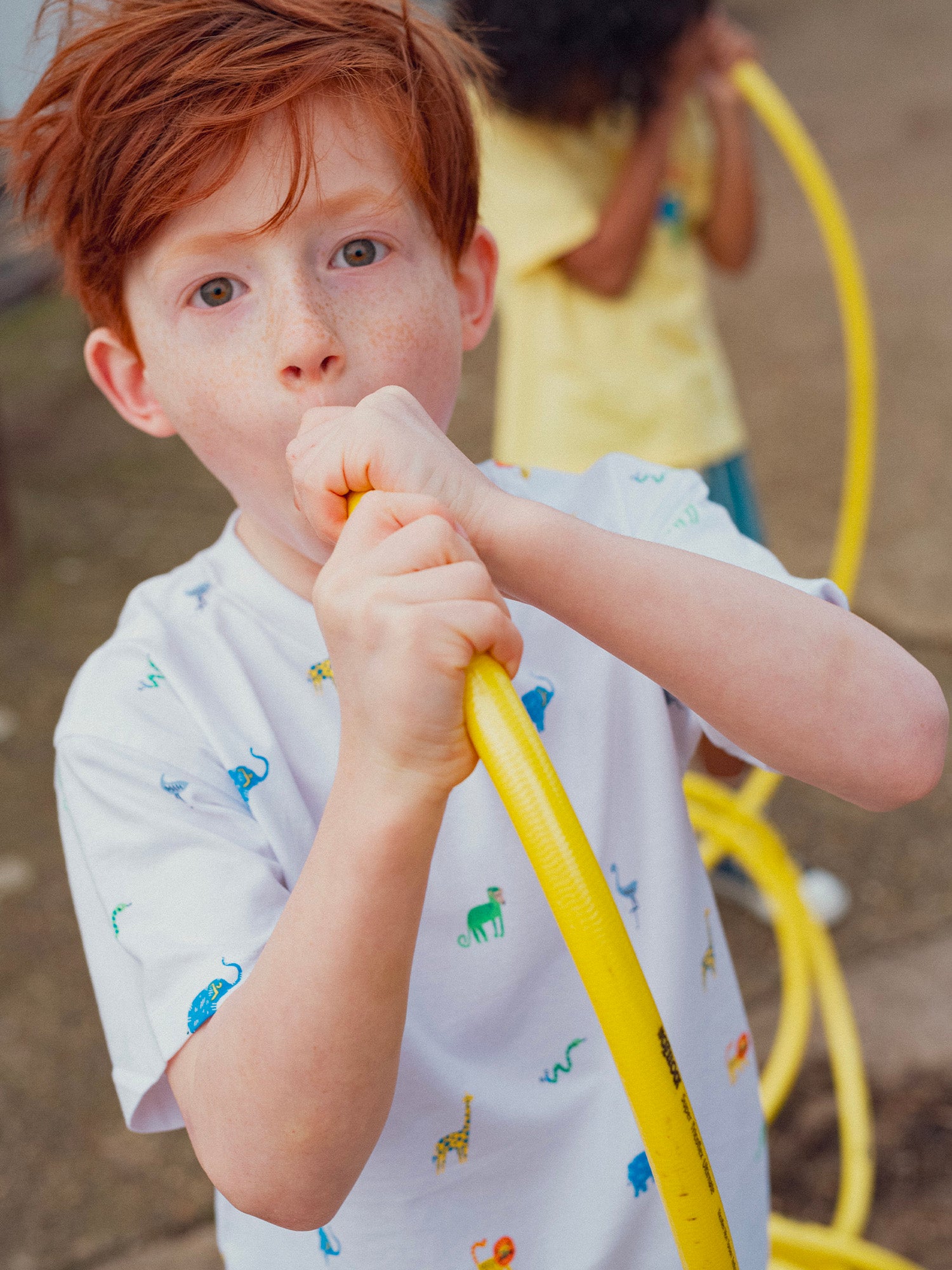 T-shirt blanc imprimé animaux pour garçon
