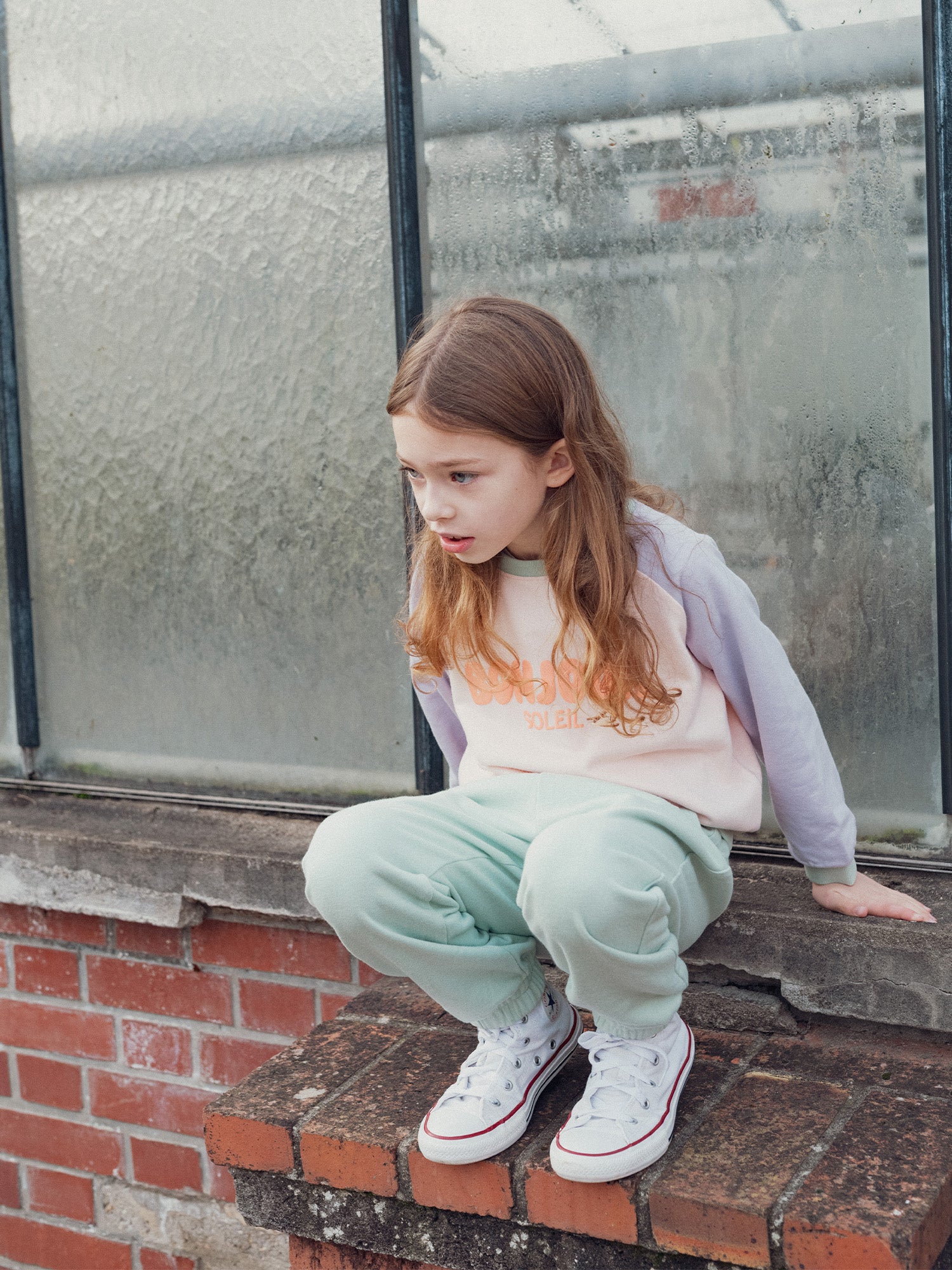 Calças de Jogging Verde Salvia para Meninas