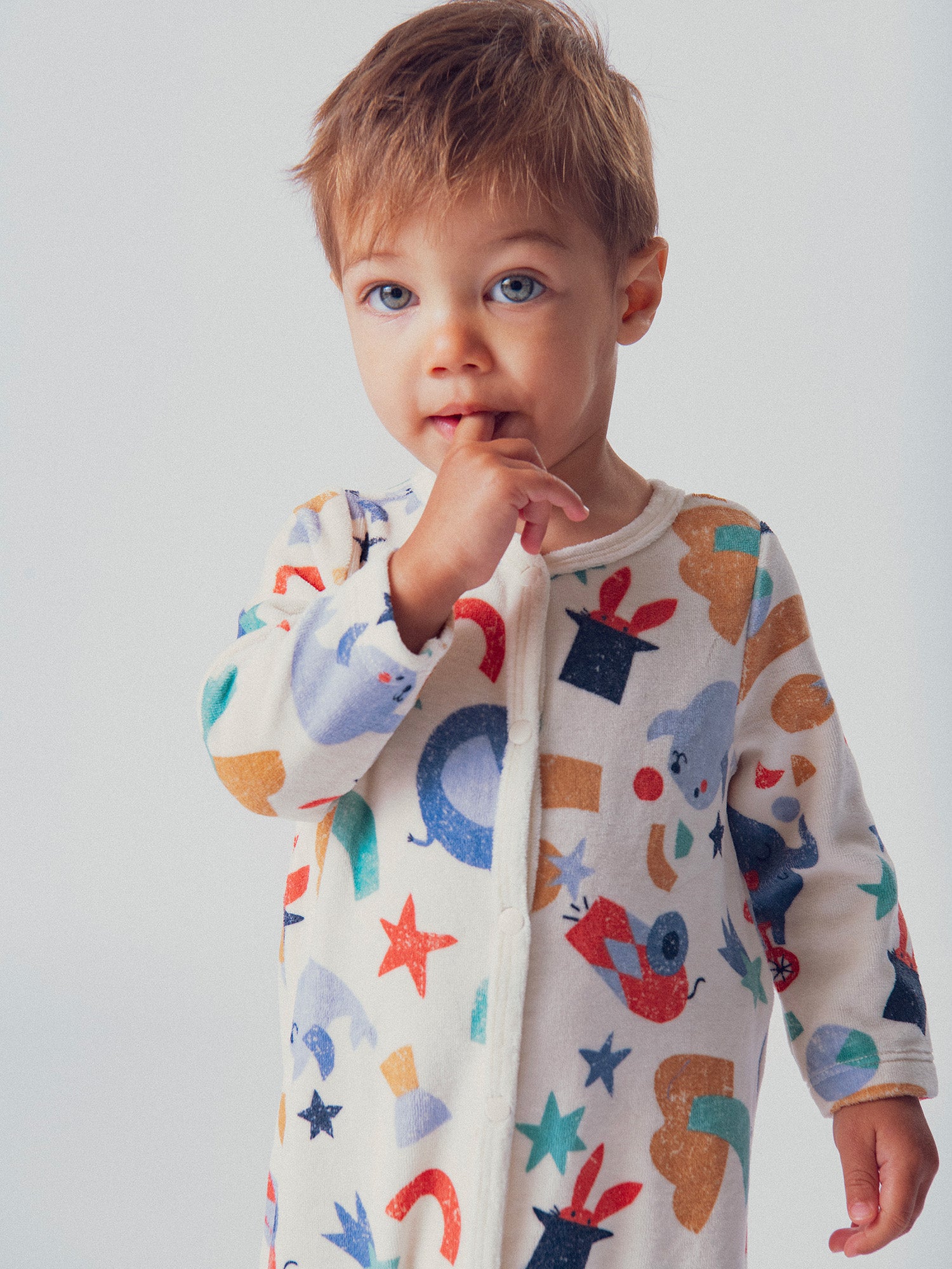 Grenouillère grege imprimée all-over cirque pour bébé garçon